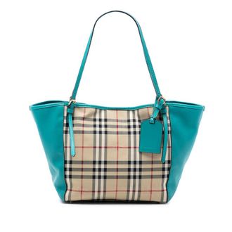 Burberry Pre-owned Burberry Small Haymarket Check Canvas and Leather Canterbury Tote Ladies 1189EKDGE537CHGR