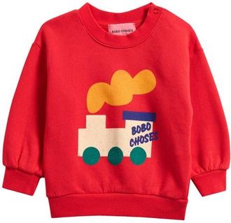 Bobo Choses Choo Choo Cotton Sweatshirt in Red at Nordstrom, Size 24M