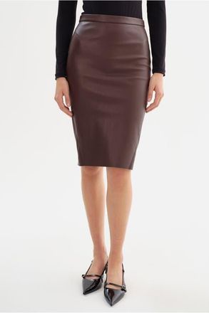 LaMarque Avana | Leather Pencil Skirt in Mahogany at Nordstrom, Size 12