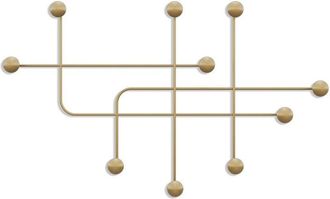Calicosy Appendiabiti da parete con 9 ganci in metallo dorato H64 cm - SAMARA