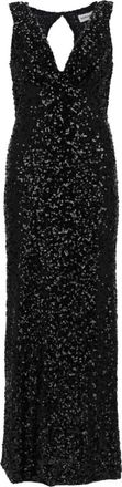 Parosh Black Embellished V Neck Maxi Dress