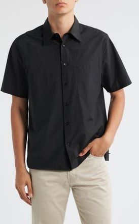 Theory Noll Soft Lawn Short Sleeve Button-Up Shirt in Black at Nordstrom Rack, Size X-Small