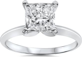 Pompeii3 1ct Solitaire Diamond Ring 14K White Gold Size Selectable