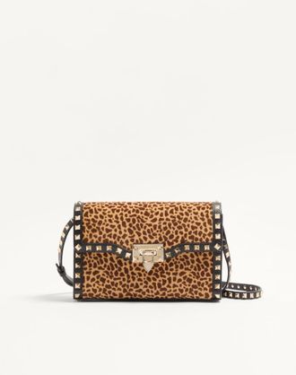 Valentino Garavani Borsa piccola a tracolla Valentino Garavani Rockstud In vitello effetto cavallino animalier Donna ANIMALIER UNI