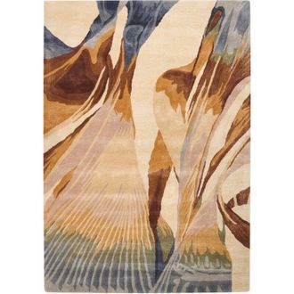 Beliani Area Rug Multicolour Viscose and Wool Rectangular Shape Abstract Pattern 160 x 230 cm Retro Style Living Room SWABI