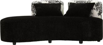 Mauro Ferretti Sof&aacute; chaise longue de estilo oriental negro y blanco 160x86x67 cm