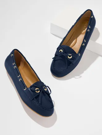 Talbots Everson Pebble Leather Driving Loafers - Blue - 10 1/2 M Talbots