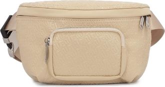 Kazar Beige heuptas met reli&euml;fpatroon - Dames - Heuptassen - Beige - ONE Size - Leer - Tassen