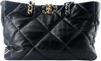 Chanel Pre-owned 19 Shopping Bag - Dames - Vintage Shopper - Zwart - ONE Size - Leer - Vintage