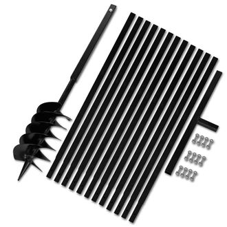 vidaXL Taladro De Tierra Con Mango 150 Mm Con Tubo De Extensi&oacute;n 13 M Acero Vidaxl