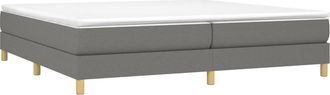vidaXL Cama Sin Colch&oacute;n Tela Gris Oscuro 200x200 Cm Vidaxl