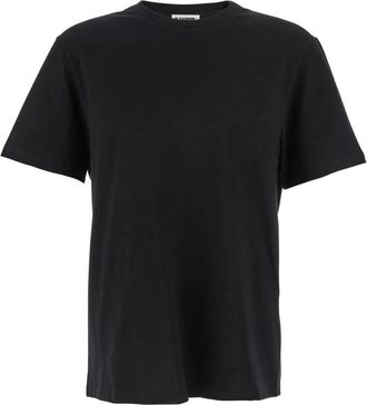 Jil Sander Cotton Crew-Neck T-Shirt - Heren - T-shirts - Zwart - M - Katoen - Tops