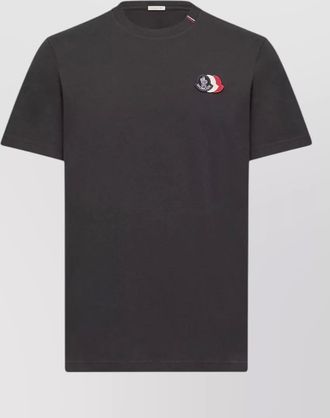 Moncler short sleeve crew neck ribbed collar t-shirt