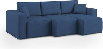 Divani.Store Morfeo Sof&aacute; Con Asiento Extra&iacute;ble En Tela Impermeable 245 Cm Azul