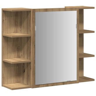 vidaXL Armario Con Espejo Ba&ntilde;o Madera Roble Artisan 80x20,5x64 Cm Vidaxl