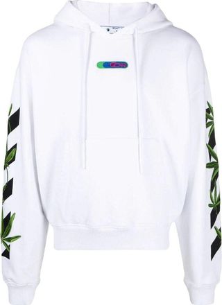 Off-white Mens Off-White Logo Printing Solid Color Long Sleeves White OMBB037S22FLE0100155