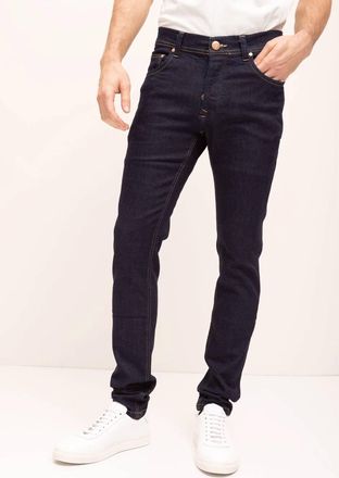Ron Tomson Mens Slim Fit Tapered Ankle Jeans In Dark Blue