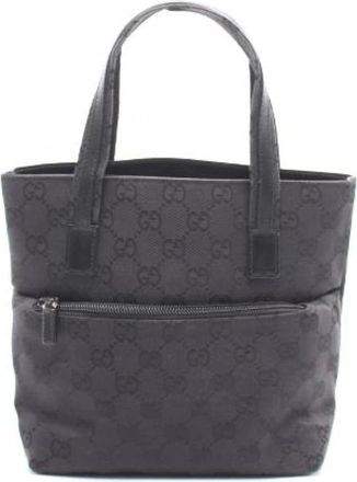 Gucci Pre-owned Tote Bags, female, Black, Size: ONE SIZE Pre-owned Canvas handbags