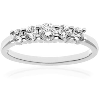 Diamant L'éternel Eternity Ring, 18kt witgoud IJ/I ronde briljant gecertificeerde diamanten ring, 0,50 ct diamantgewicht