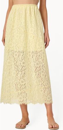 Cami NYC Effie Lace Midi Skirt in Buttercup at Nordstrom, Size Xx-Small