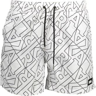 Karl Lagerfeld Bianco Polyester Heren Zwem Boxer