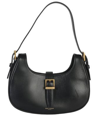 Saint Laurent Black Leather Smooth Le Fermoir Hobo (Authentic Pre-Loved)