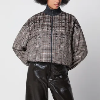 Brunello Cucinelli Dazzling D&eacute;grad&eacute; beige bomber jacket in alpaca and wool