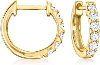 Ross-Simons Lab-Grown Diamond Hoop Earrings in 18kt Gold Over Sterling