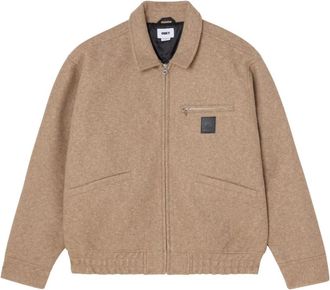 Obey Ledger Blouson Jas - Heren - Bomber jackets - Beige - M - Wol - Jassen