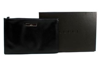 Gucci Vintage Black Leather Pouch