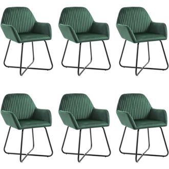 vidaXL Vidaxl - Sillas De Comedor 6 Unidades Terciopelo Verde