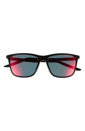 Nike State 145mm Polarized Square Sunglasses in Black/Polar Red Mirror at Nordstrom Rack