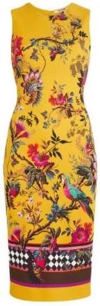 Roberto Cavalli Sleeveless Floral Print Midi Dress, Brand Size 38 ( US Size 4 )