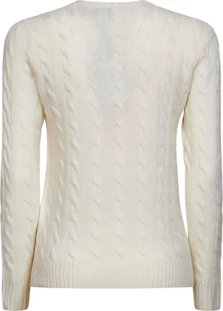Polo Ralph Lauren Womens Sweater Cable-Knit Wool-Cashmere Ivory