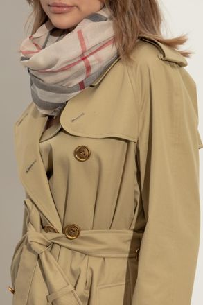 Burberry Scarf With A Check Pattern, Unisex, Beige