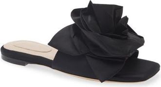 Simone Rocha Pressed Rosette Slide Sandal in Black/Black at Nordstrom, Size 9Us