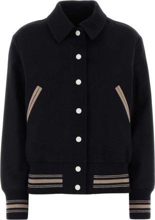 Golden Goose Journey Slim Bomber Jacket Ria Textured WV - Dames - Bomber jackets - Blauw - M - Wol - Jassen