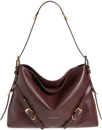 Givenchy Medium Voyou Leather Shoulder Bag in Aubergine at Nordstrom