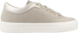 Geox Beige Canvas Sneakers met Metalen Details - Dames - Sneakers - Beige - 36 EU - Schoenen