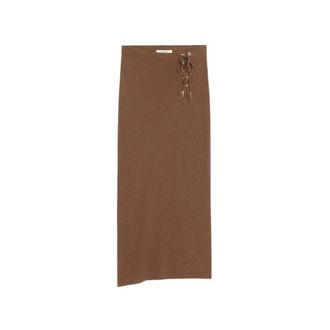 Zadig&Voltaire Maxi Skirts, female, Brown, Size: XS Juno Lin Lave Skirt