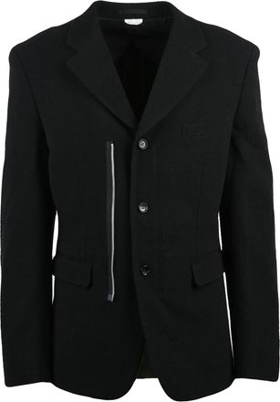 Comme Des Gar&ccedil;ons Black Unlined Flap Pockets Wool-Blend Jacket