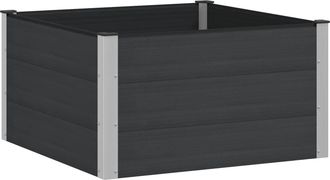 vidaXL Arriate Elevado Negro 100 X 100 X 54 Cm Wpc Y Aluminio Vidaxl