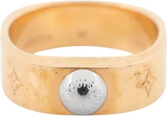 Louis Vuitton Gold Metal Band Ring (Pre-Owned)