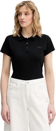 Karl Lagerfeld Polo Shirt - Dames - Polos - Zwart - XS - Katoen - Tops