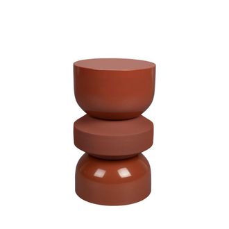 Dutchbone Mesa auxiliar redonda de metal &oslash;29cm - terracota