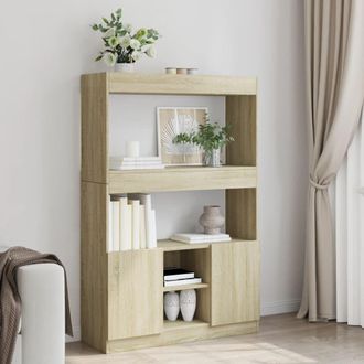 Berkfield Home Highboard&not;Sonoma Oak 92x33x140 cm Engineered Wood in Brown | Size: 92 x 33 x 140 cm