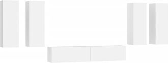 vidaXL Vidaxl - Set De Muebles Para Tv 6 Piezas Madera Contrachapada Blanco