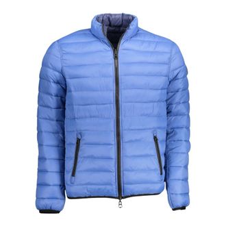U.S.Polo Association Blauwe Nylon Heren Omkeerbare Jas - Heren - Winterjassen - Blauw - XL - Nylon - Jassen