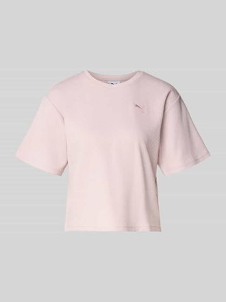 Puma Relaxed Fit T-Shirt aus H&auml;kelspitze in Rosa, Gr&ouml;&szlig;e XL