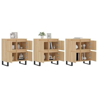 Berkfield Home Sideboards 3 pcs Sonoma Oak Engineered Wood in Light Tan